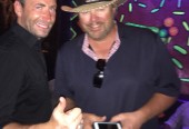 Chad Kroger from Nickelback and Toby Keith hanging out together at the Cabo Wabo 